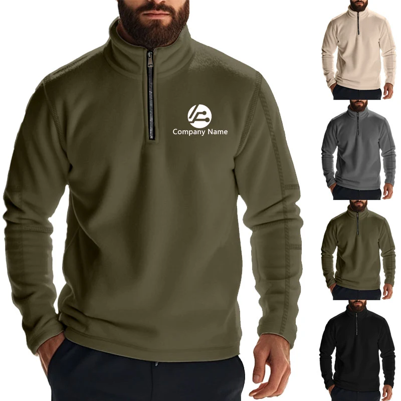 Men's Half-Zip Stand Collar Sweatshirt, custom hoodie or sweatshirt with logo imprint 1