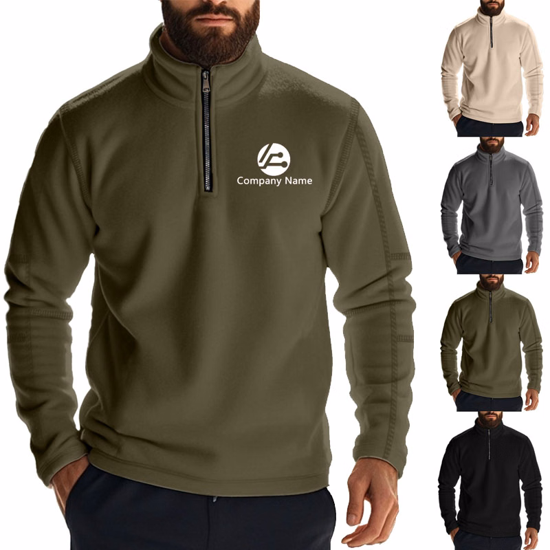 Men's Half-Zip Stand Collar Sweatshirt
