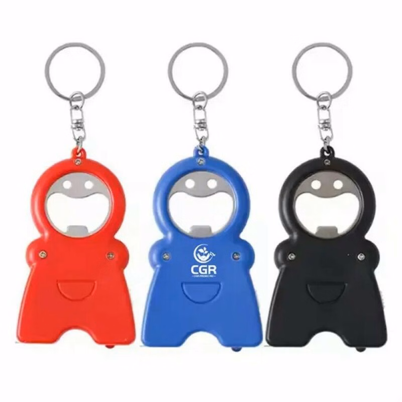 Bottle Opener Tape Measure Keychain With Light