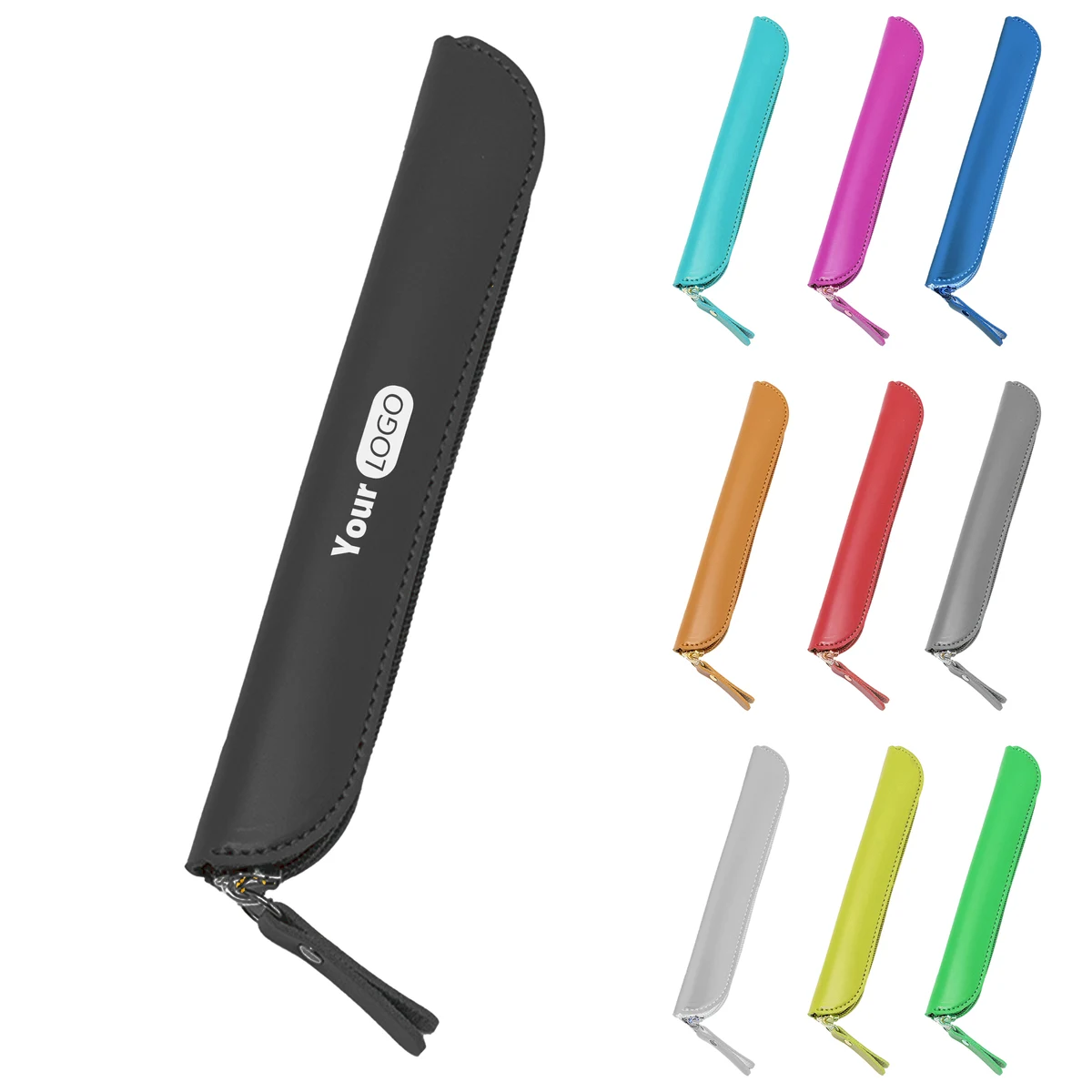 Pu Slim Pen Case With Zipper Closure 1