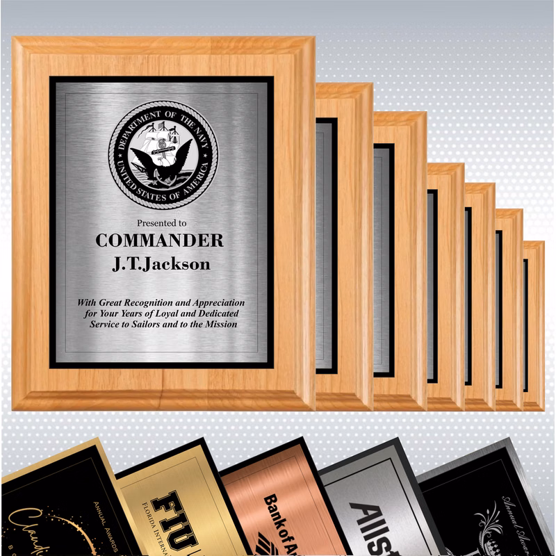 Alder Wood Plaque w/Choice of Double Plate