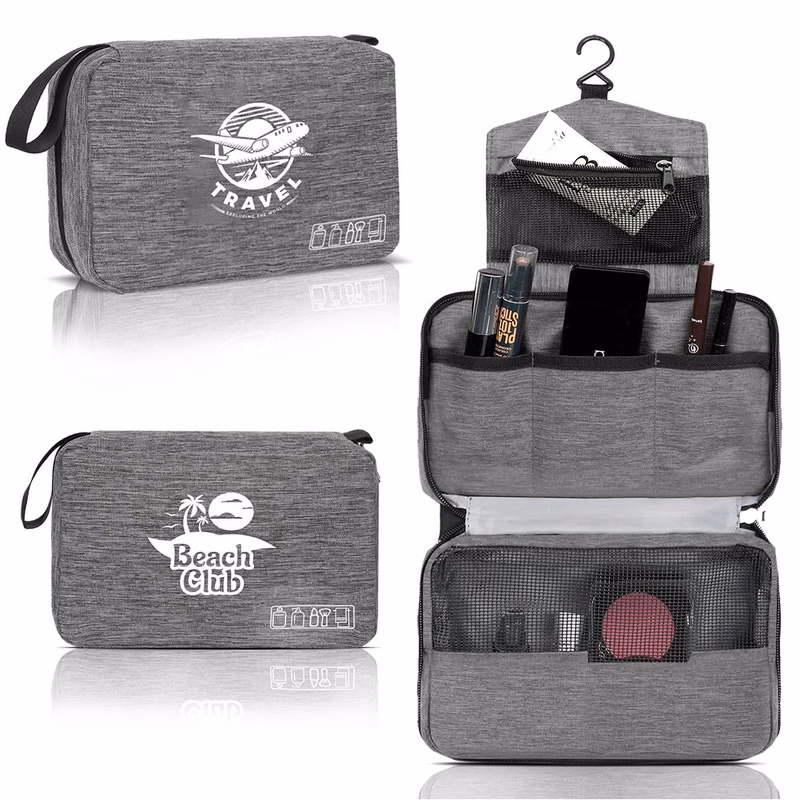 Heathered Hanging Travel Toiletry Bag