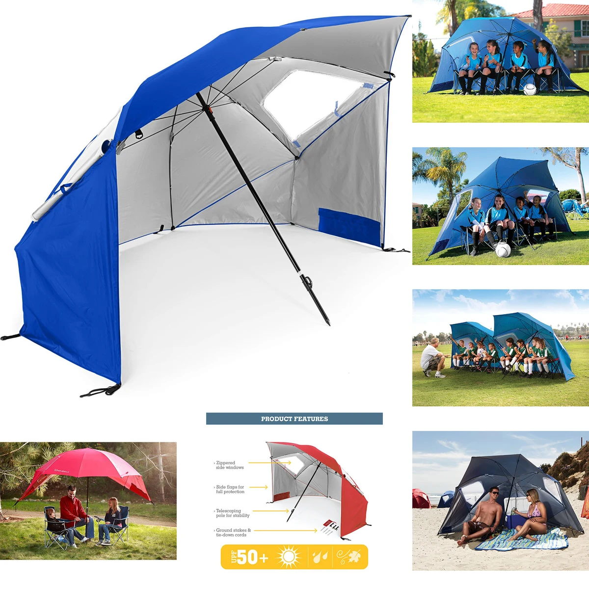 SPF 50+ Sun and Rain Canopy Umbrella for Camping 1