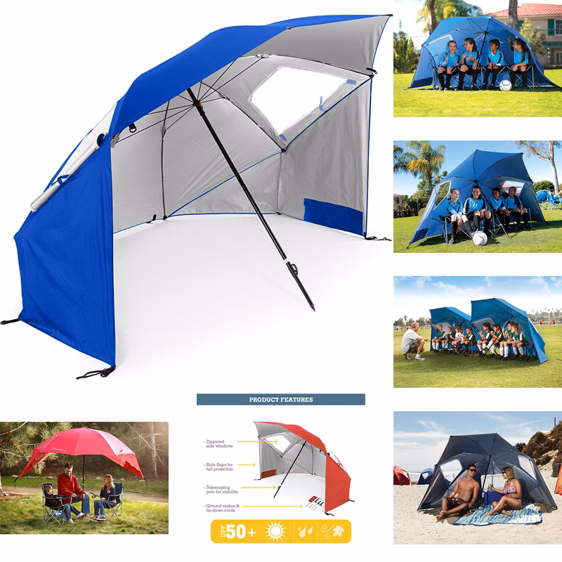 SPF 50+ Sun and Rain Canopy Umbrella for Camping
