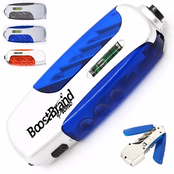 Custom 4 in 1 Multi Tool with LED Light, Level & Tape Measure — Contractor Giveaway