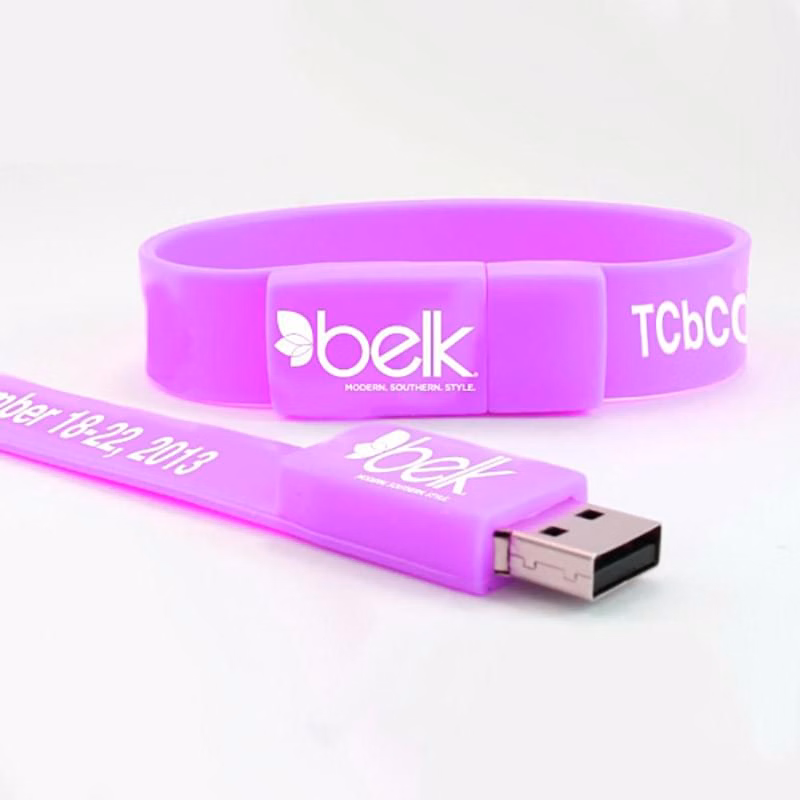 128MB Custom Silicone USB Flash Drive Wristband Bracelet
