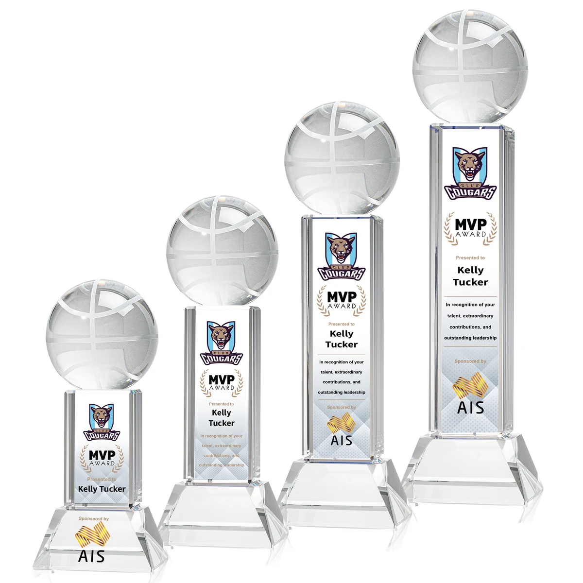 Basketball VividPrint™ Award on Stowe - Clear 1