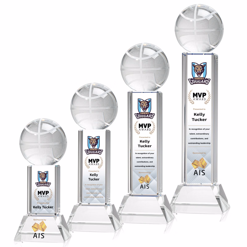 Basketball VividPrint™ Award on Stowe - Clear