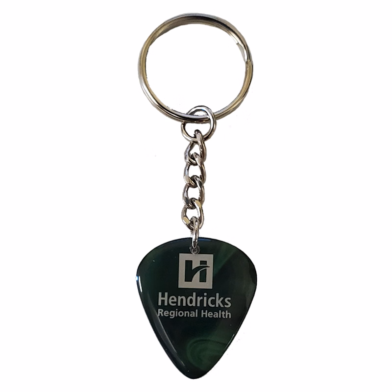 Novelty Pick with Single Sided Imprint with Key Chain Attachment