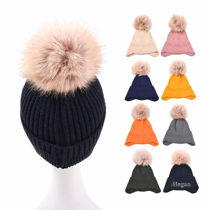 Ear Protection Warm Wool Ball Knitted Hat