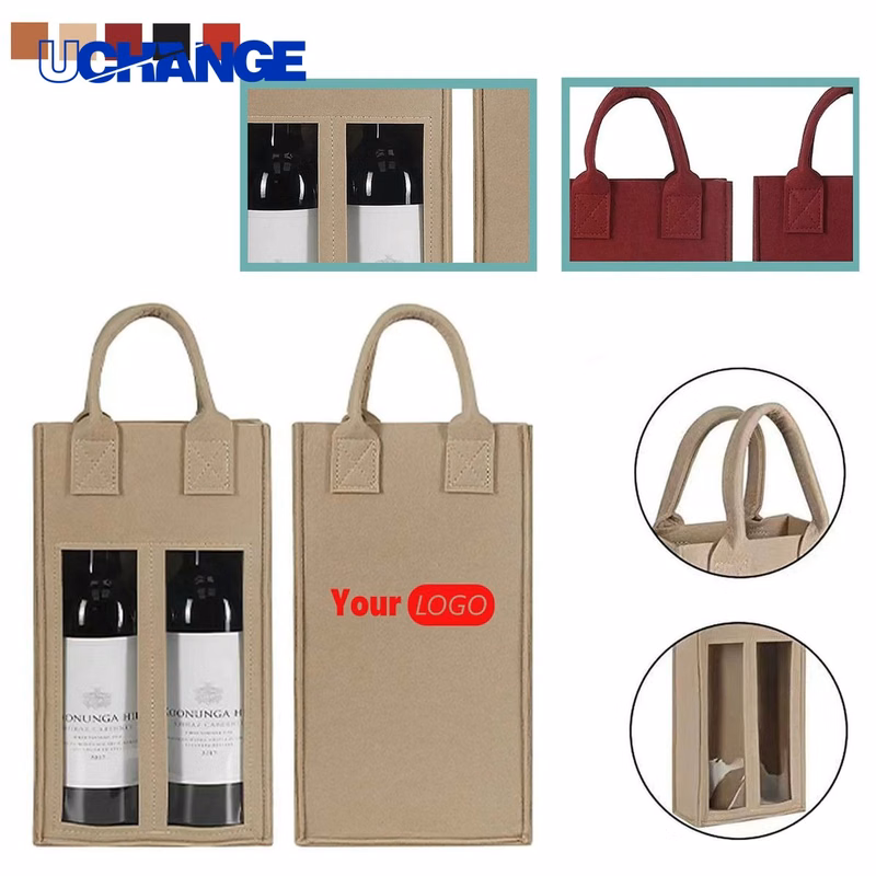 Colorful Felt Wine Bag Container with Logo