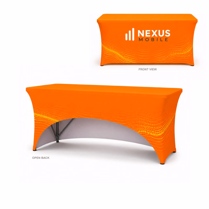 4' Stretch Table Cover, Open Back