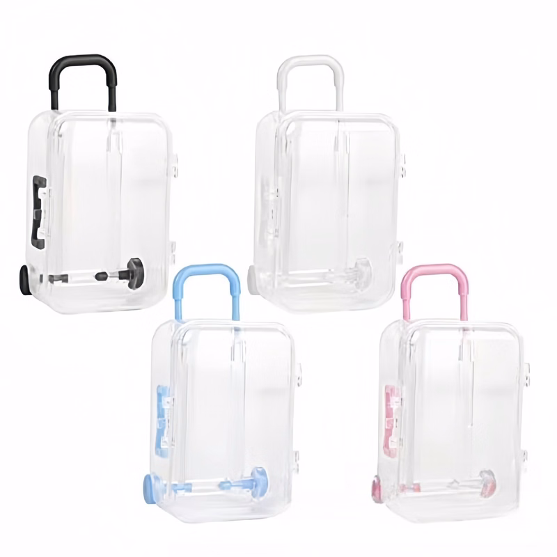Transparent Custom Portable Mini Trolley Jewelry Storage Box