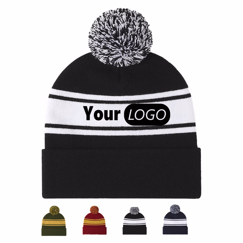 Casual Striped Winter Headwear
