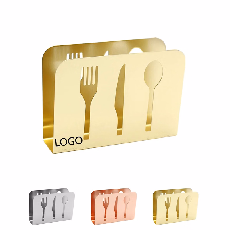 Gold Knife And Fork Napkin Tissue Holder