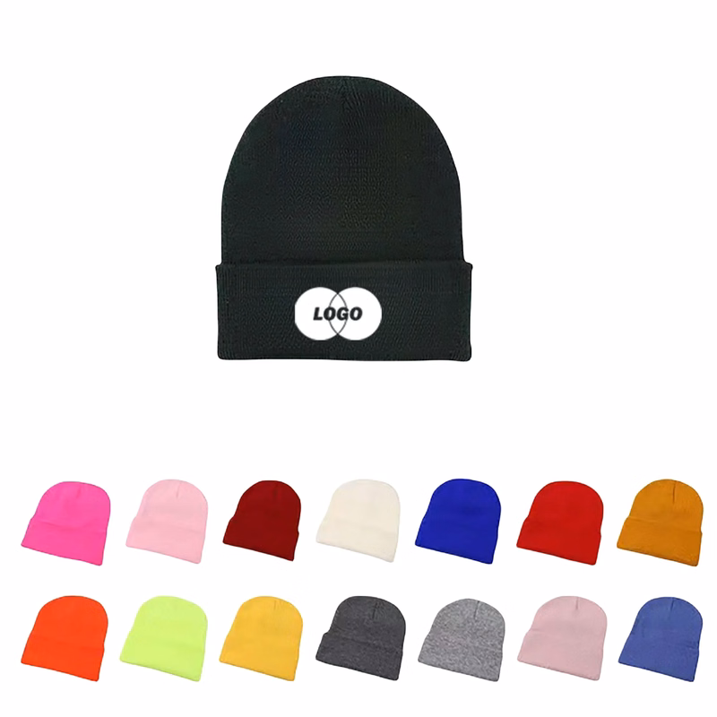 MOQ 50 PCS Knit Cuffed Beanie Cap Unisex