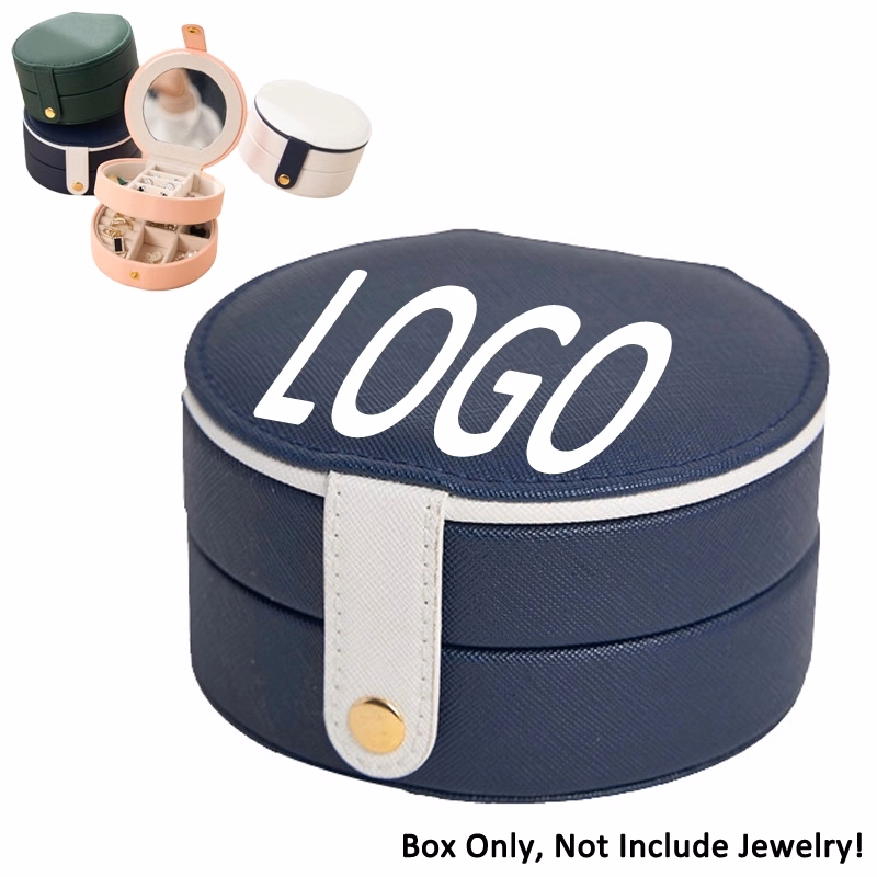 Portable Travel 2-Layer Jewelry Organizer Box with Mirror