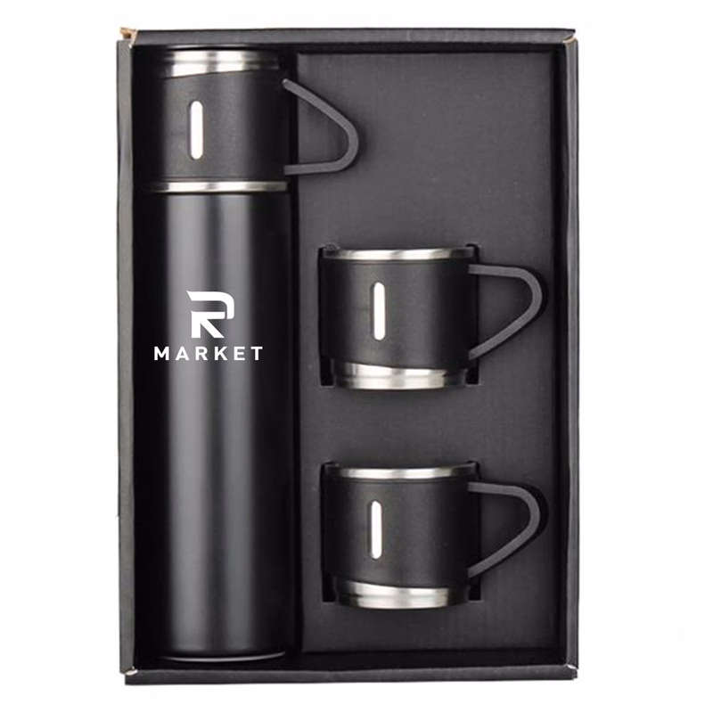 Stainless Steel Thermos Vacuum Flask with 2 Thermos Cup