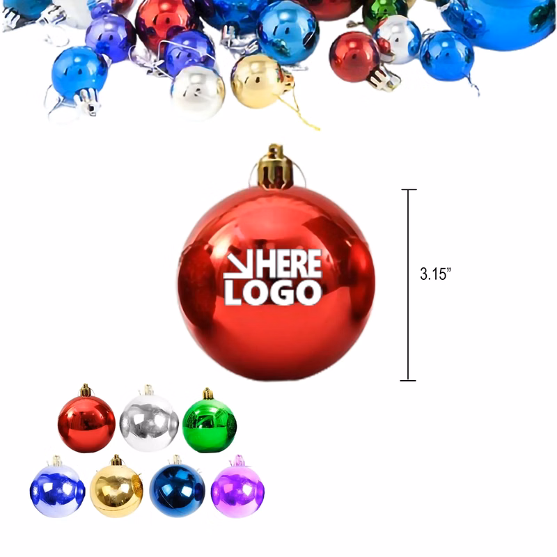 Custom Printed Christmas Tree Ornaments Balls MOQ50