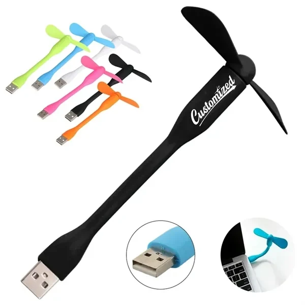 Custom USB Flexible Silicone Mini Fan — Personal Cooling Desk & Travel Giveaway 1