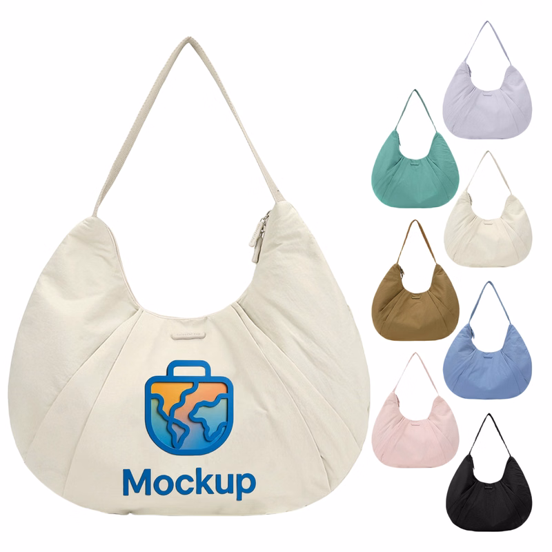Nylon Crescent Shoulder Bag