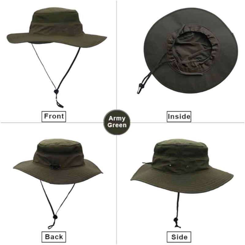 MOQ 50 Wide Brim Fisherman Hat Chin Drawstring