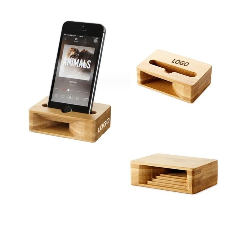 Wood Creative Cell Phone Stand With Sound Amplifier 1