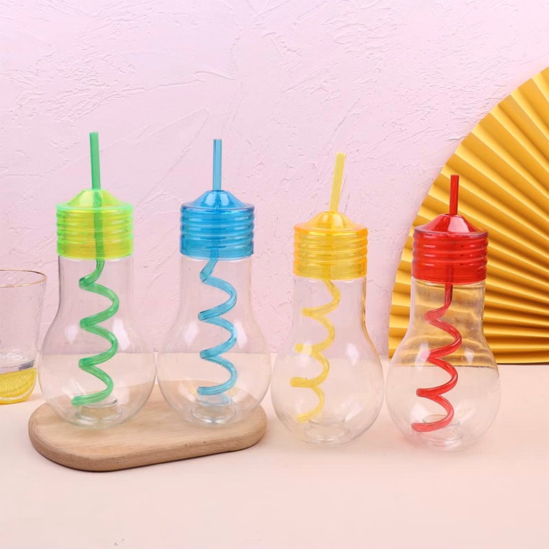 Drink Cup PET Plastic Straw Cup