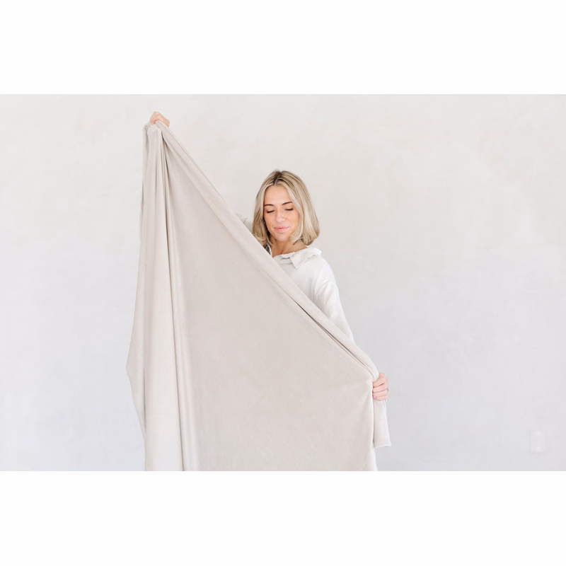 Minky Stretch Buttermilk-Throw Luxury Blanket (50x60)