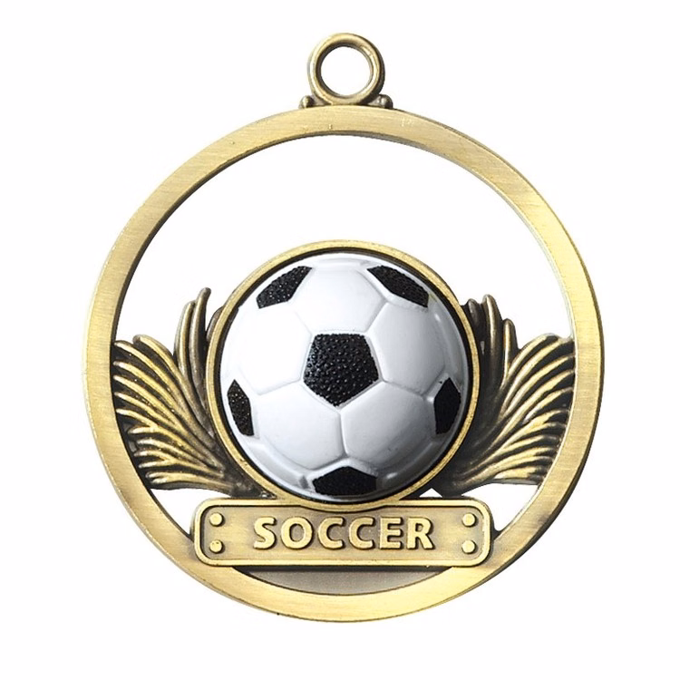 Soccer Game Ball Medal, 2"
