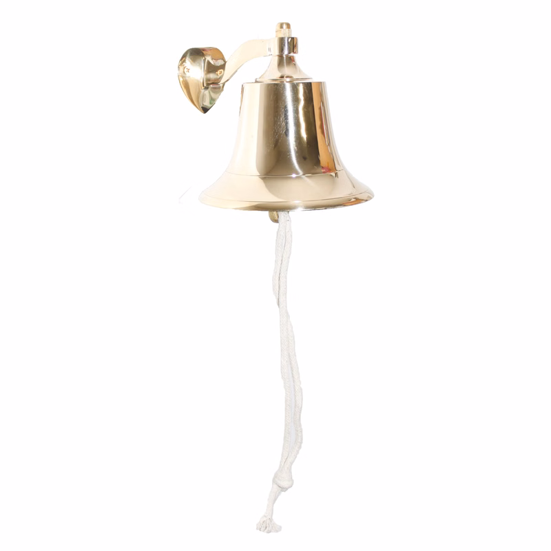 Solid Brass Hanging Bell with Cotton Braided Rope
