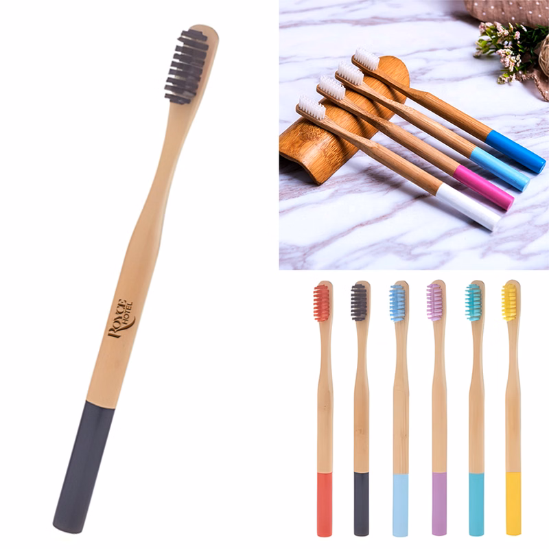 Round Handle Bamboo Toothbrush For Adult