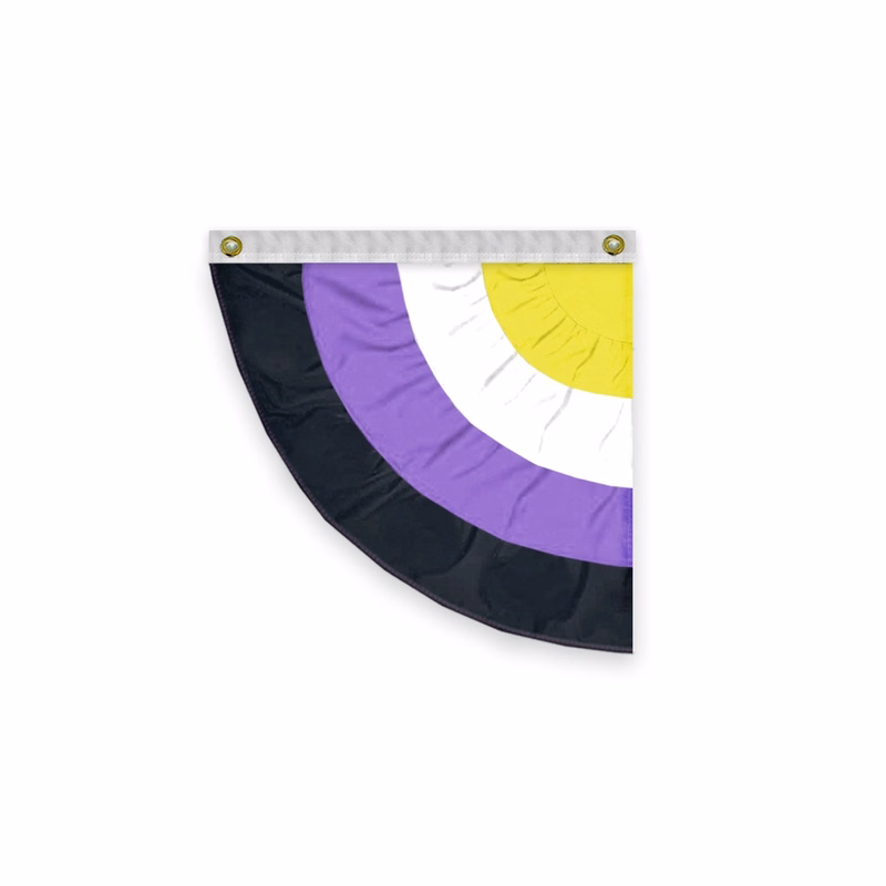 3'x3' Non-Binary Pride Pleated Half Fan- Left Side