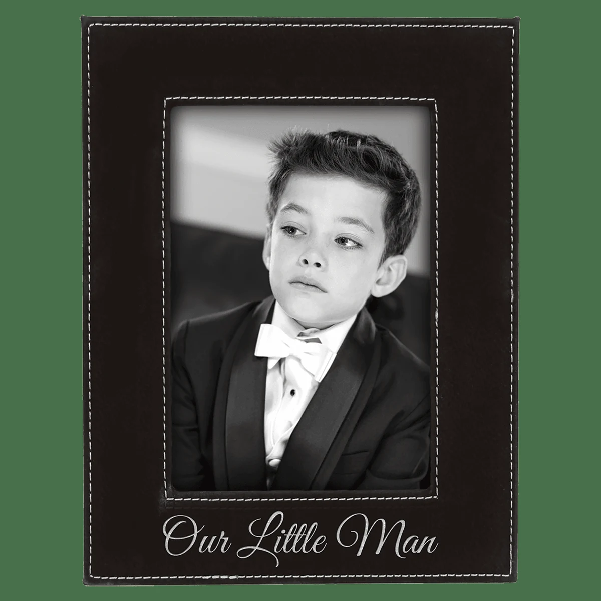 4" x 6" Black/Silver Leatherette Photo Frame 1