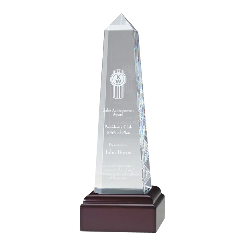 Obelisk with Black Optical Crystal Base - 10 " 1