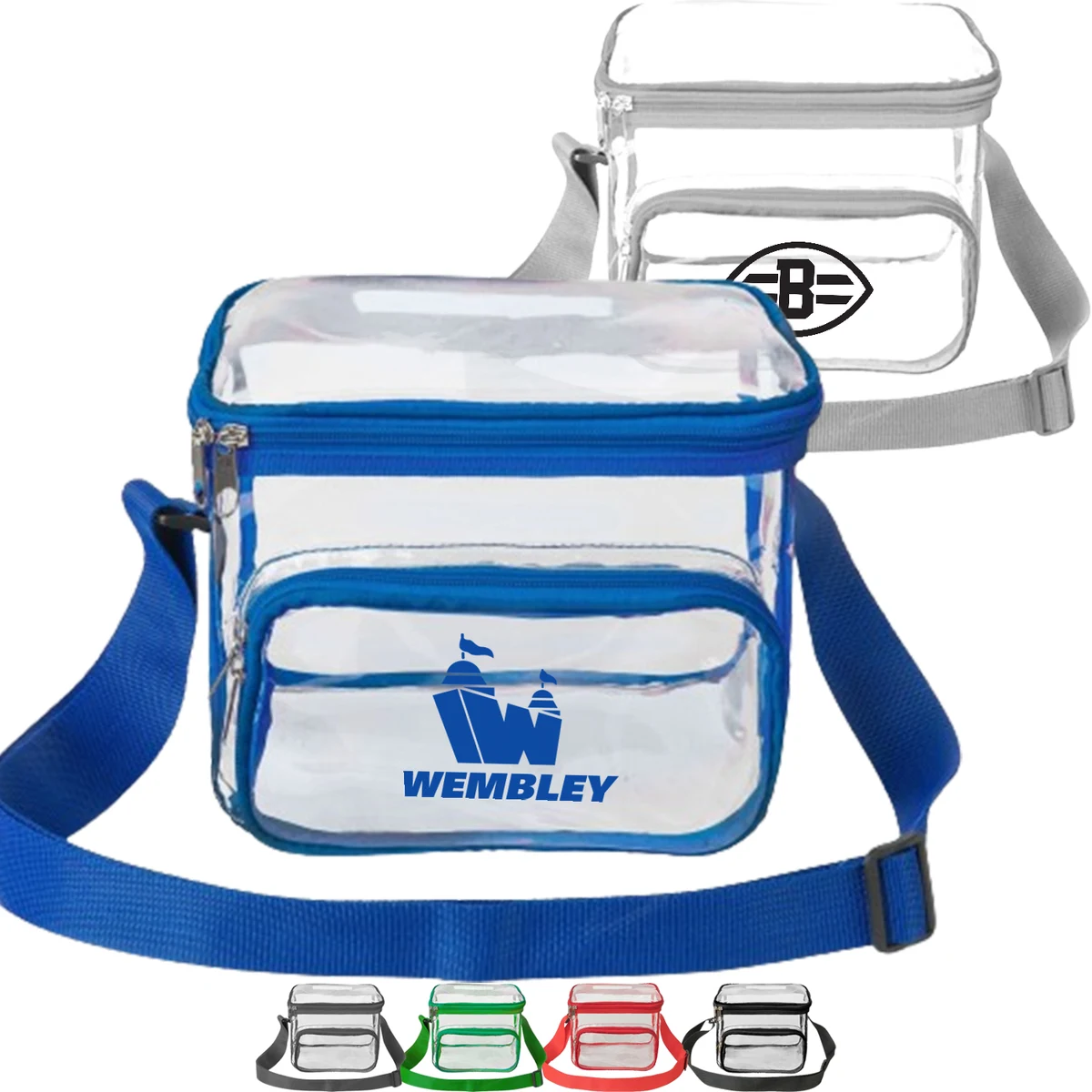 Stadium Approved Clear PVC Transparent Lunch Bag with Front Zipper Pocket 1