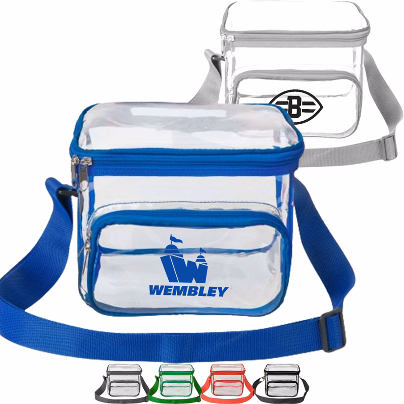 Stadium Approved Clear PVC Transparent Lunch Bag with Front Zipper Pocket