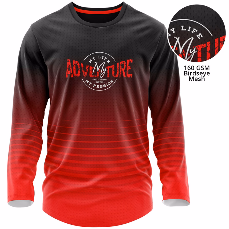 Men's 160 GSM Birdseye mesh Sublimation Long Sleeve T-shirt