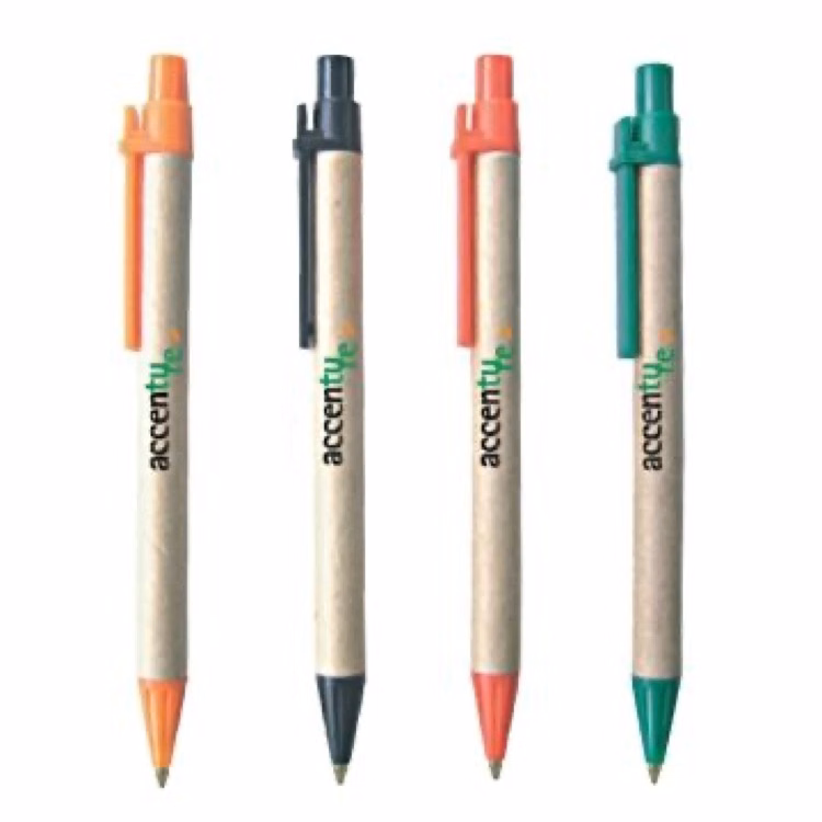 Environmentally Friendly Recycled Pen w/ Color Top and Tip