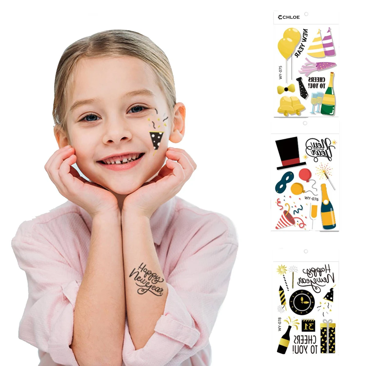 Custom New Year Children's Tattoo Sticker 1