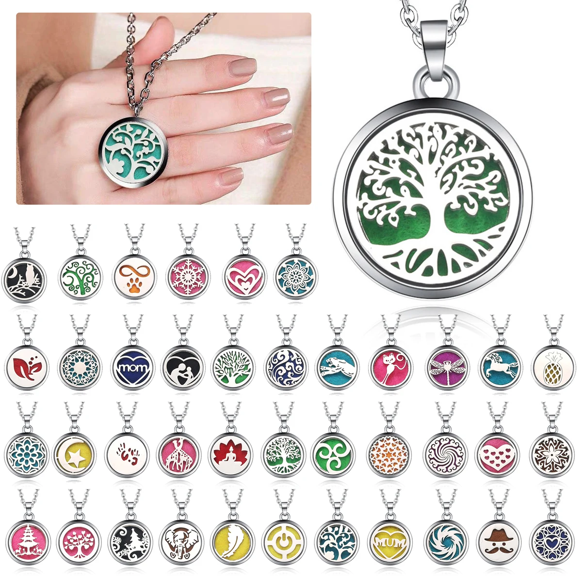 Aromatherapy Essential Oil Diffuser Necklace 1