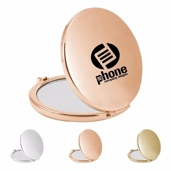 Custom Foldable Metal Mirror 2.56" with Magnification — Portable Beauty Giveaway