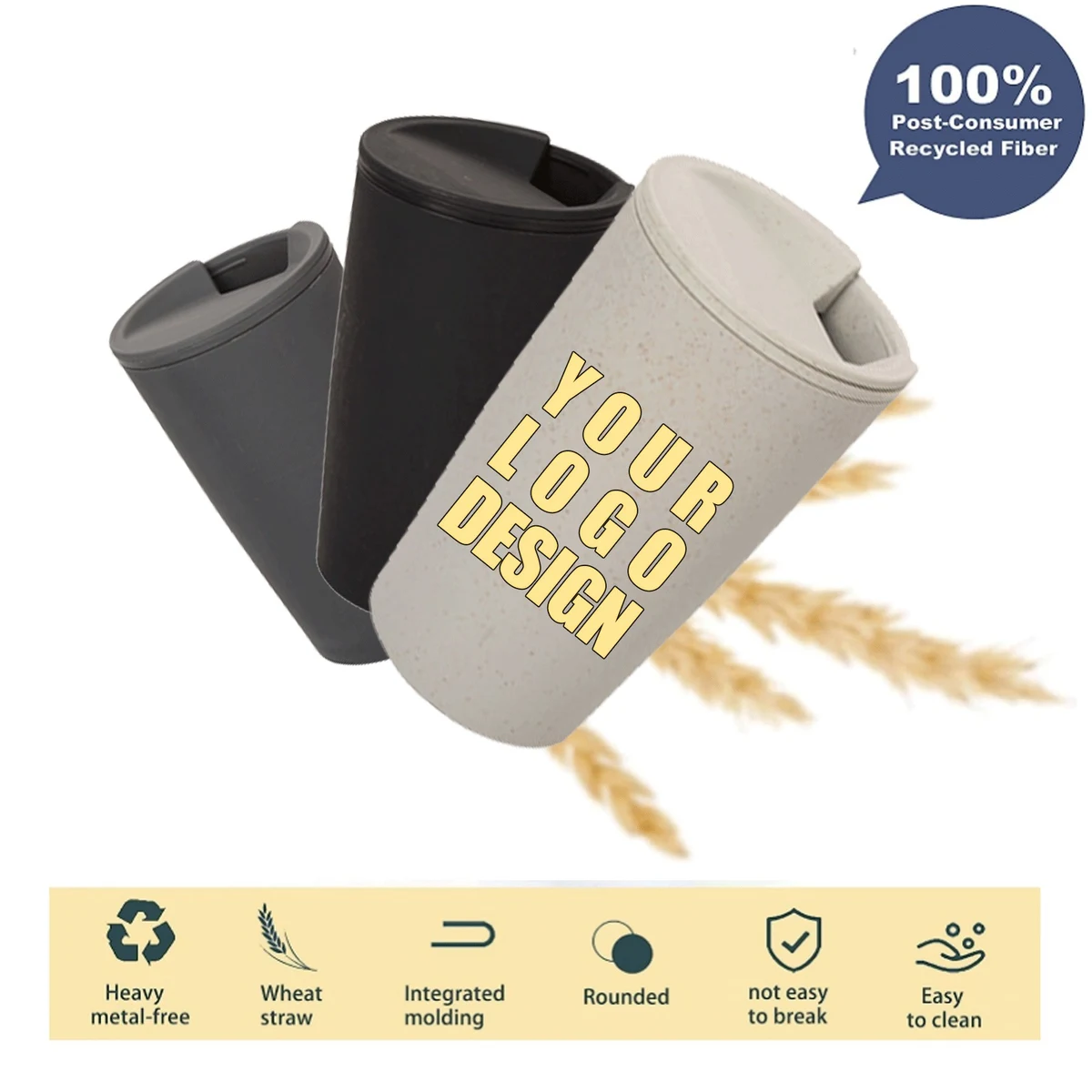 15 oz Eco-Friendly Wheat Straw Coffee Mug 1