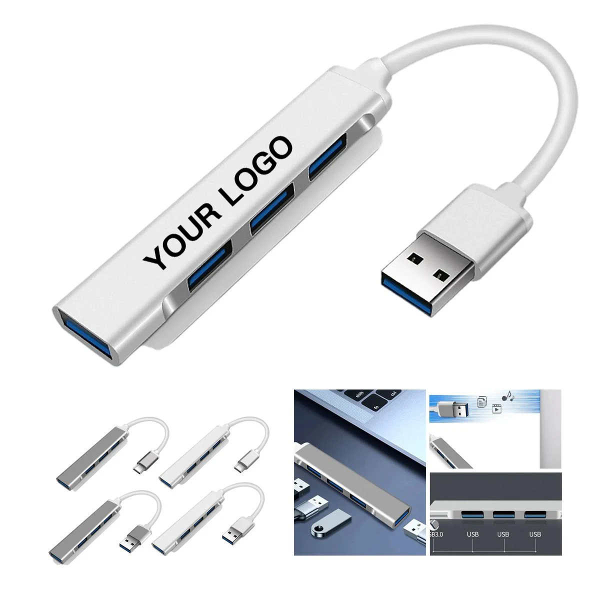 Aluminum USB Adapter with 4 Additional Ports 1
