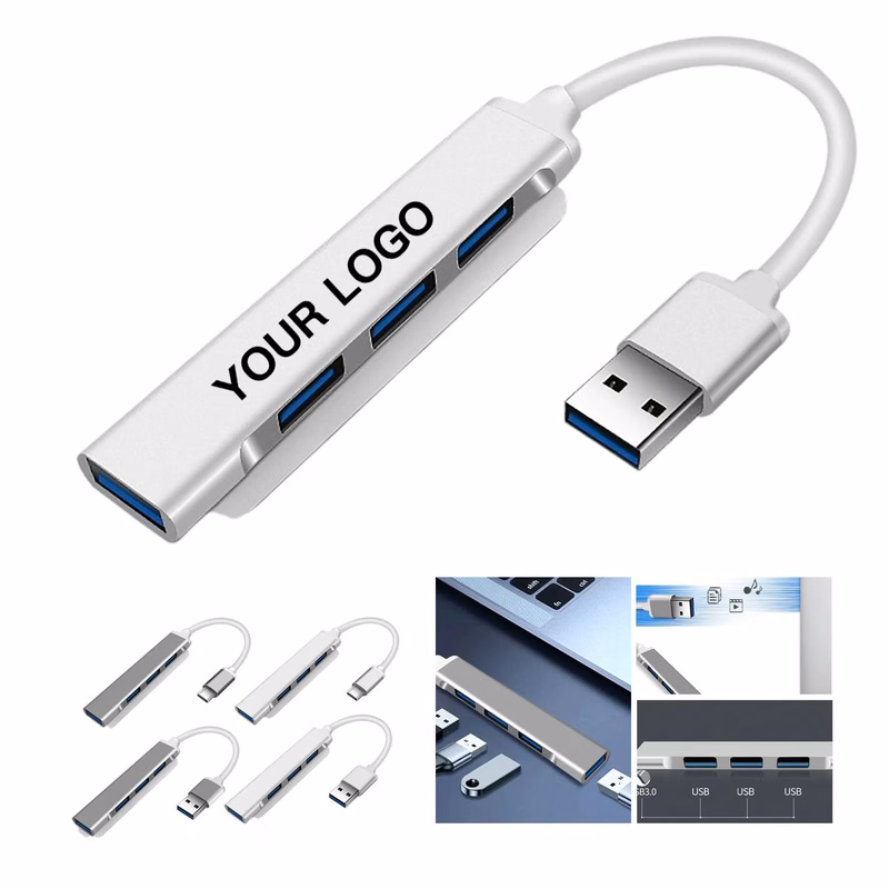 Aluminum USB Adapter with 4 Additional Ports