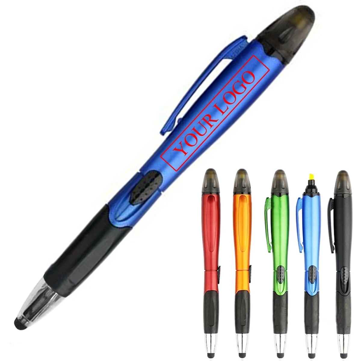 Slim Highlighter Ballpoint Pen With Soft Grip 1