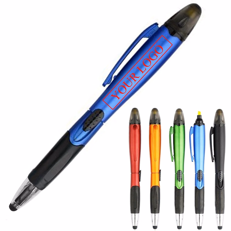 Slim Highlighter Ballpoint Pen With Soft Grip