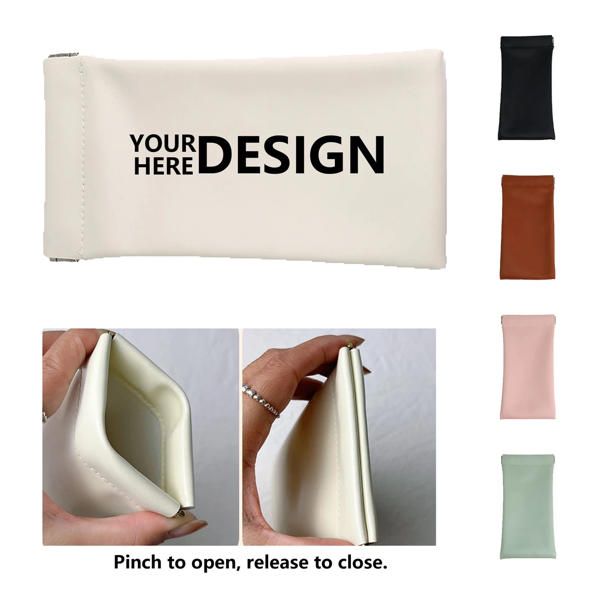 Minimalist PU Leather Sunglasses Pouch with Snap Closure 1