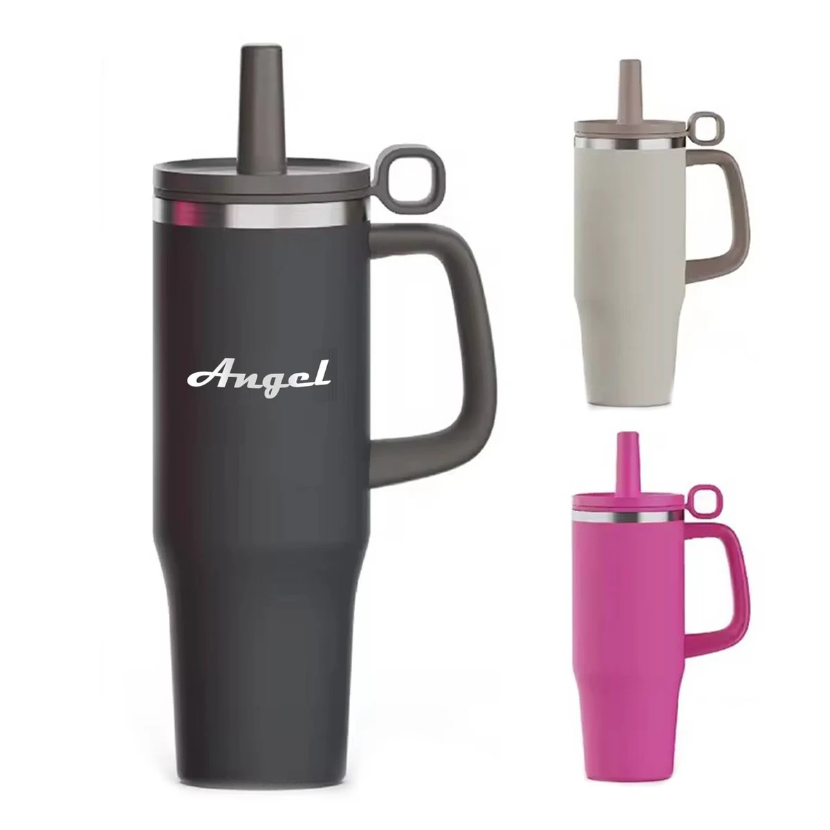 40oz Tumbler with Straw Lid and Handle 1