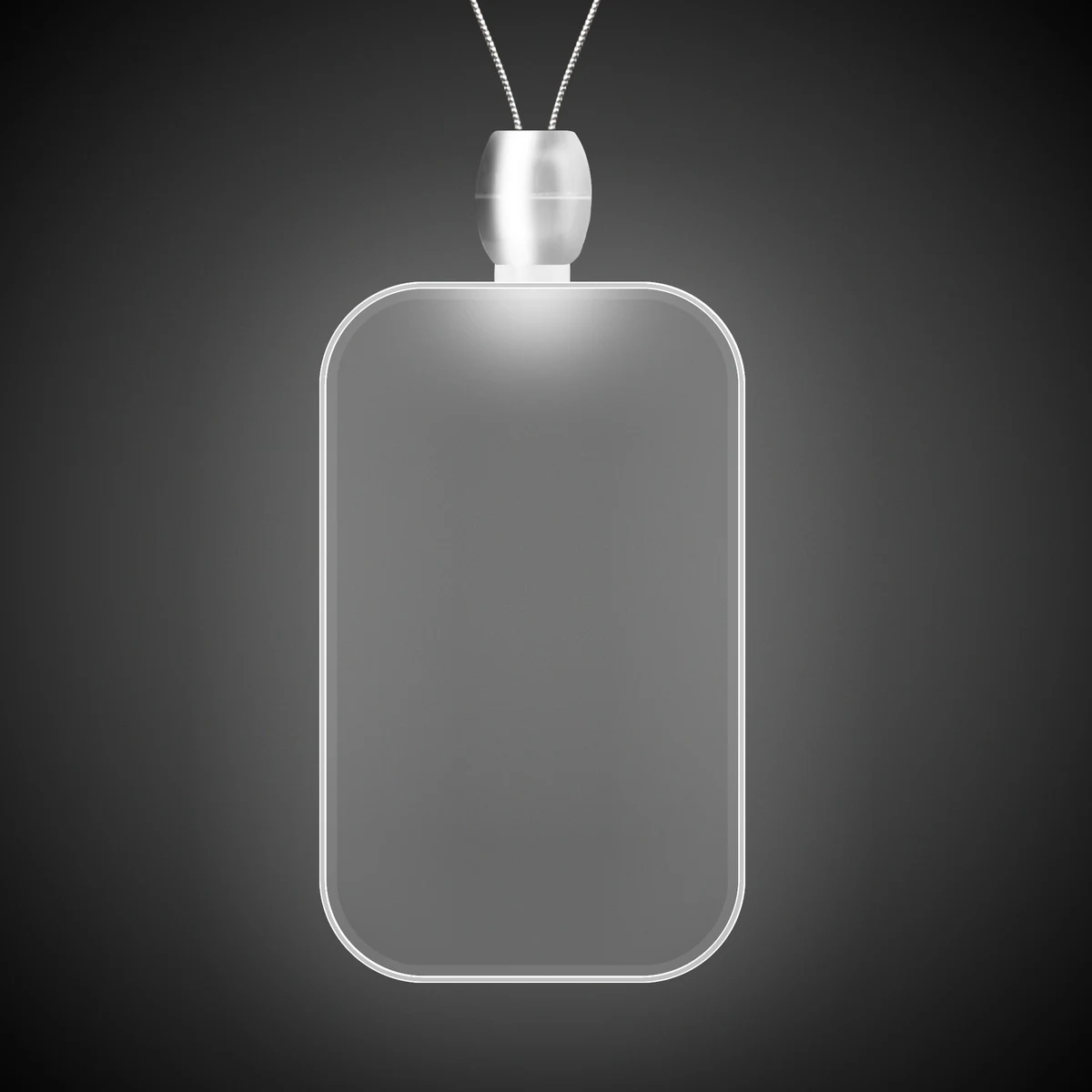 Dog Tag White Light-Up Acrylic Pendant Necklace 1
